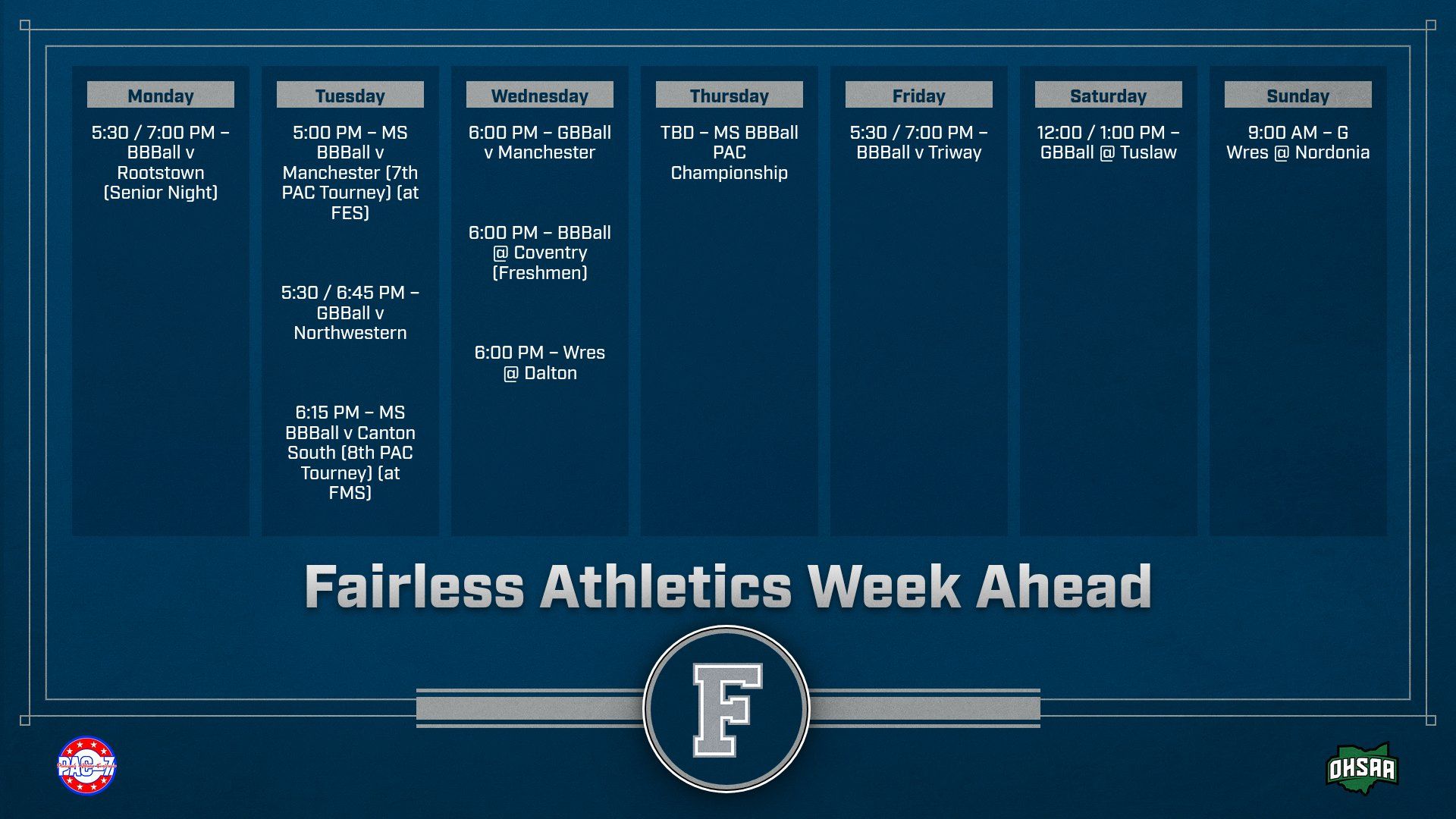 Multi Format Week Ahead Landscape 22